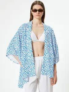 Koton Geometric Printed Open Front Shrug