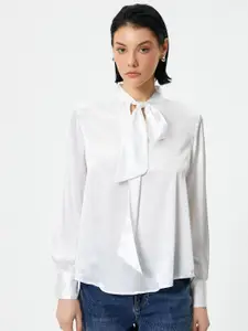 Koton Women Mandarin Collar Shirt Style Top