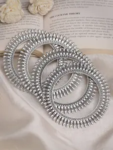 Anouk Set of 4 Silver-Plated German Silver Oxidised Bangles
