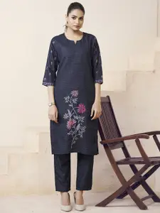 Fashion Basket Women Ethnic Motifs Embroidered Thread Work Kurta