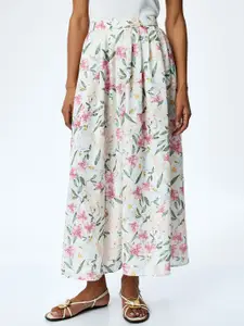 Koton Women Floral Printed Flared Midi Skirt
