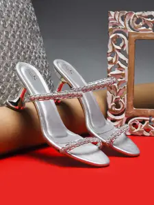 Froh Feet Women Embellished Round Toe Regular Kitten Sandals