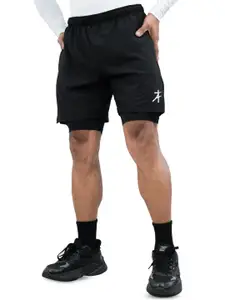 Athflex Men Regular Fit Mid-Rise Training or Gym Sports Shorts