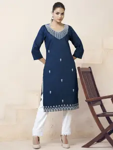 Fashion Basket Women Ethnic Motifs Embroidered Regular A-Line Kurta