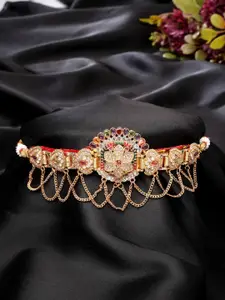 Anouk Women Brass Gold-Plated Cubic Zirconia Stone Studded Choker Necklace