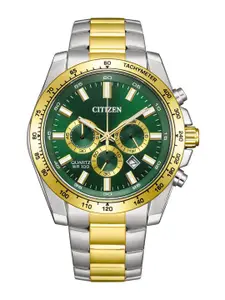 Citizen Men Brass Dial & Stainless Steel Straps Analogue Chronograph Watch AN8234-58X