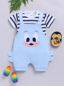 Moms Love Infant Boys Pure Cotton Applique Detail Dungaree & T-Shirt