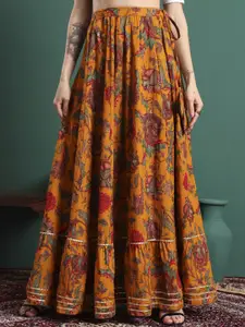 KALINI Printed Flared Maxi Skirt