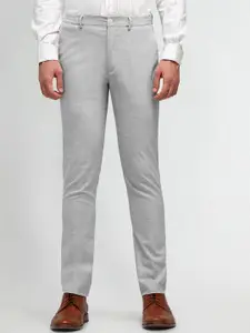 Arrow Men Self Design Mid-Rise Slim Fit Trousers