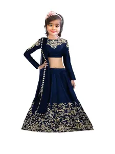 F Plus Fashion Girls Blue Lehenga Choli