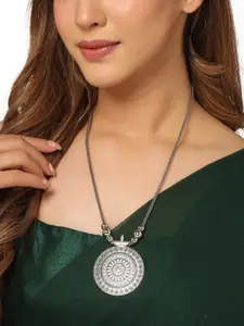 Anouk Women Silver-Plated Oxidised Necklace