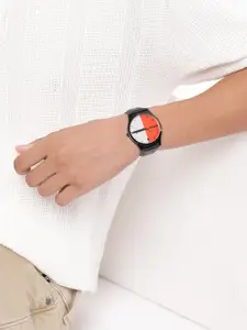 WROGN Men Brass Dial & Leather Straps Analogue Chronograph Watch