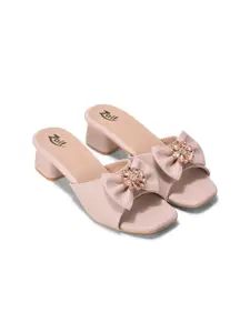 ZAIF Women Block Pumps With Western - Embellished