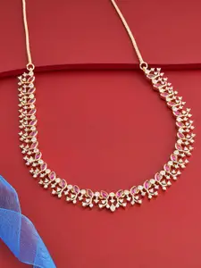 Kushal's Fashion Jewellery Gold-Plated Zircon Studded Necklace