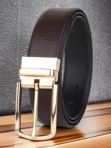 Provogue Men Textured Leather Reversible Formal Belt