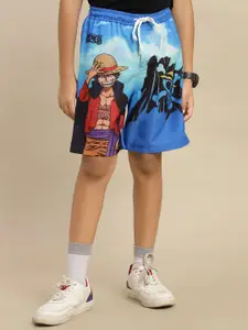 Kids Ville Boys Luffy Anime Printed Swim Board Shorts