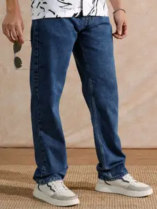 WROGN Men Comfort Relaxed Fit Mid-Rise Clean Look Light Fade Cotton Non Stretchable Jeans