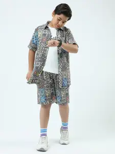 Monte Carlo Boys Printed T-shirt and Shirt with Shorts