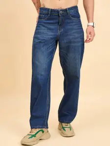 STUDIO NEXX Men Baggy Fit Mid-Rise Light Fade Cotton Jeans