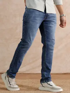 WROGN Men Comfort Slim Fit Mid-Rise Light Fade Jeans