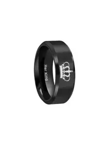 Moneekar Jewels Men Rhodium-Plated Stainless Steel Ring