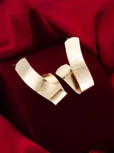 aadita Gold-Plated Contemporary Drop Earrings