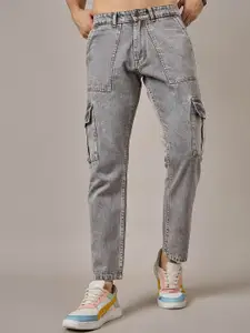 STUDIO NEXX Men Straight Fit Mid-Rise Heavy Fade Cargo Styles Jeans