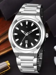 Shocknshop Men Patterned Dial & Stainless Steel Straps Analogue Multi Function Watch