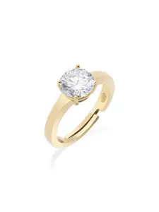 GenZcomplex Men Zircon Gold-Plated Copper Ethnic Finger Ring