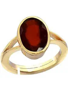 GenZcomplex Gold-Plated Brass Garnet Finger Ring