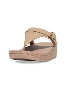 fitflop Women Leather Flatform Heel Sandals with Buckles