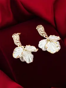 aadita Gold-Plated Contemporary Drop Earrings