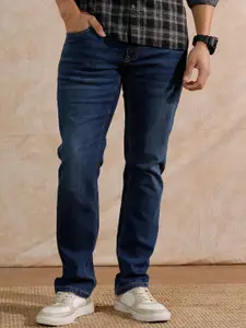 WROGN Men Comfort Mid-Rise Straight Fit Light Fade Clean Look Jeans