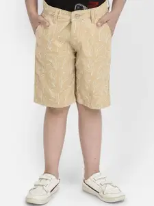 Crimsoune Club Boys Floral Printed Slim Fit Cotton Shorts