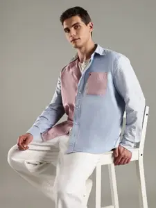 Tommy Hilfiger Europe Relaxed Fit Colourblocked Button-Down Collar Casual Shirt