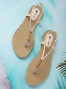 DIVASTRI Women Embellished Open Toe Flats