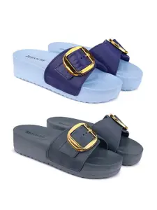 BERSACHE Women Pack Of 2 Chunky Slip-On