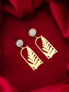 aadita Gold-Plated Contemporary Drop Earrings