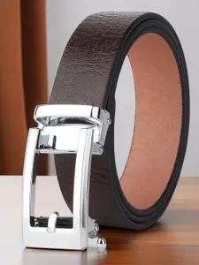 Provogue Men Textured Leather Formal Slim Belt