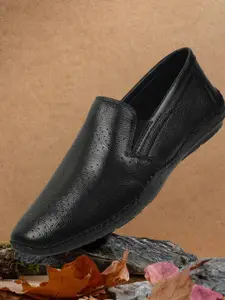 Metro Men Textured Slip On Formal Shoes