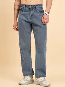 STUDIO NEXX Men Straight Fit Mid-Rise Light Fade Cotton Jeans