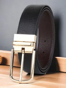 Provogue Men Textured Leather Reversible Formal Belt