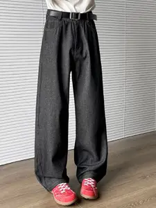 StyleCast x Revolte Men Wide Leg Mid-Rise Light Fade Jeans