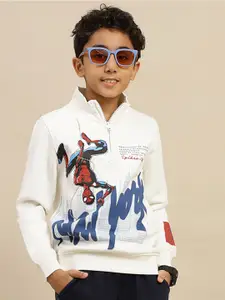 Kids Ville Boys Spiderman Printed Cotton Sweatshirt