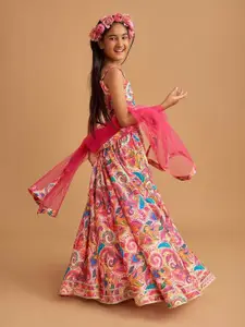 SHAHUDI DESIGNER Girls Printed Ready to Wear Lehenga & Blouse With Dupatta