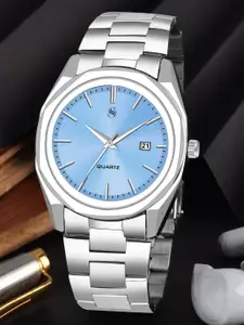 Shocknshop Men Dial & Stainless Steel Straps Analogue Multi Function Watch WCH153SkyBlue