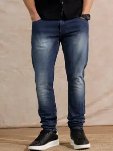 WROGN Men Comfort Slim Fit Mid-Rise Mildly Distressed Heavy Fade Jeans