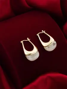 aadita Gold-Plated Contemporary Hoop Earrings