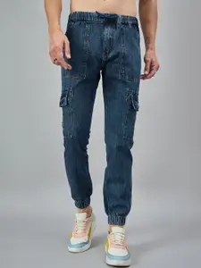 STUDIO NEXX Men Jogger Mid-Rise Light Fade Non Stretchable Cotton Cargo Styles Jeans