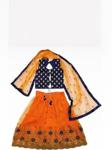 F Plus Fashion Girls Printed Semi-Stitched Lehenga & Unstitched Blouse With Dupatta